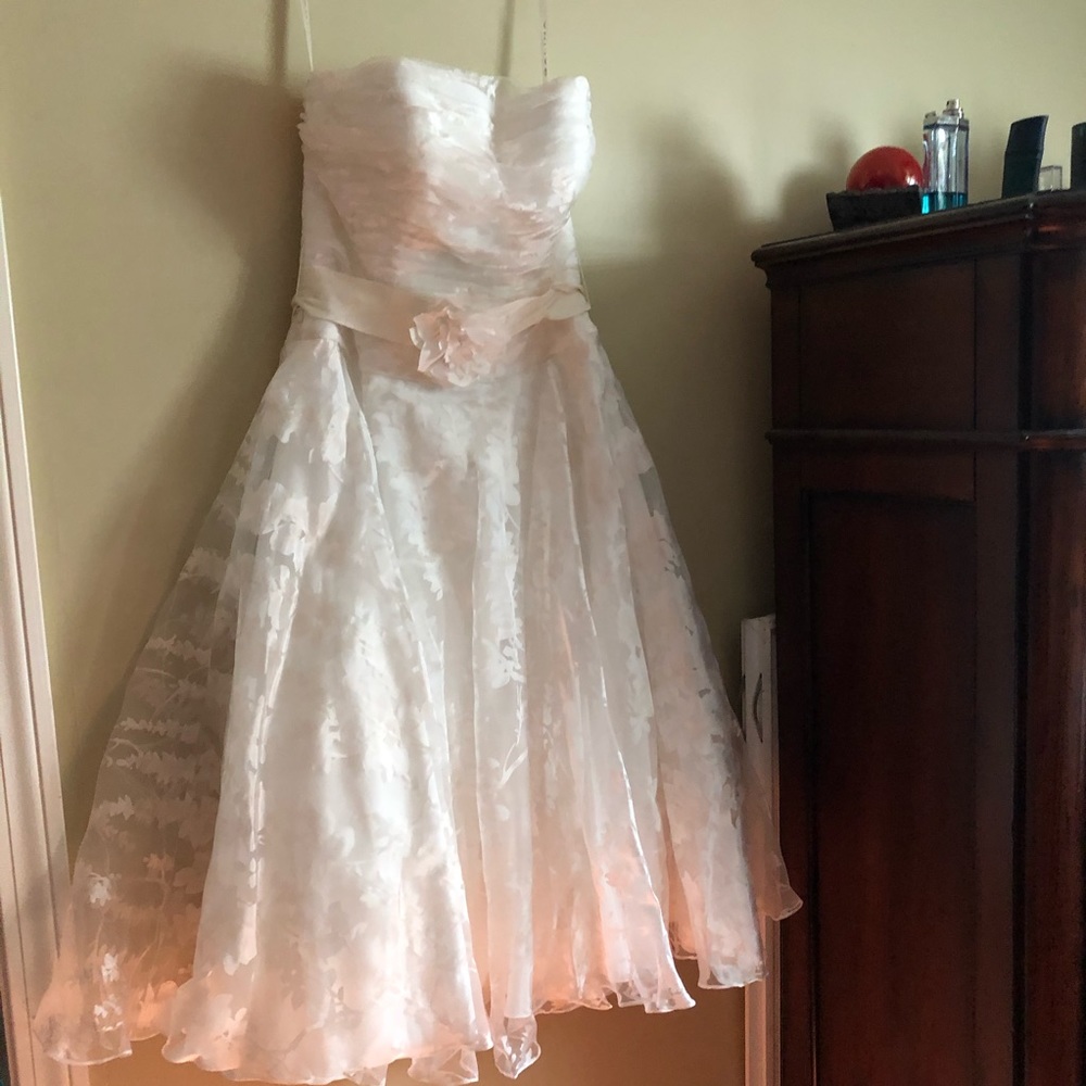 Short white wedding dress